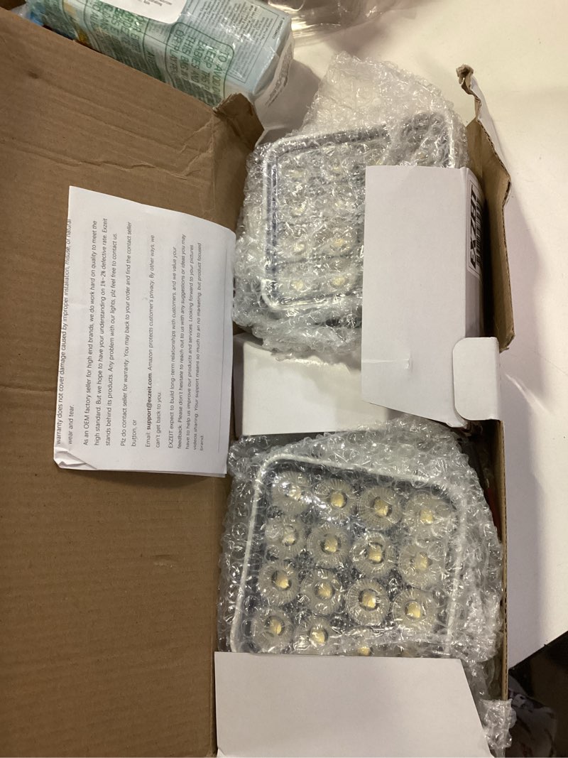 Condition photo showing Good Condition for Exzeit 128W Waterproof Led Boat Lights, 12800 Lumens Marine Lights150°Flood Spreader Light for Ponton T-top Stern Yacht, 4.3inches, 12/24V Square