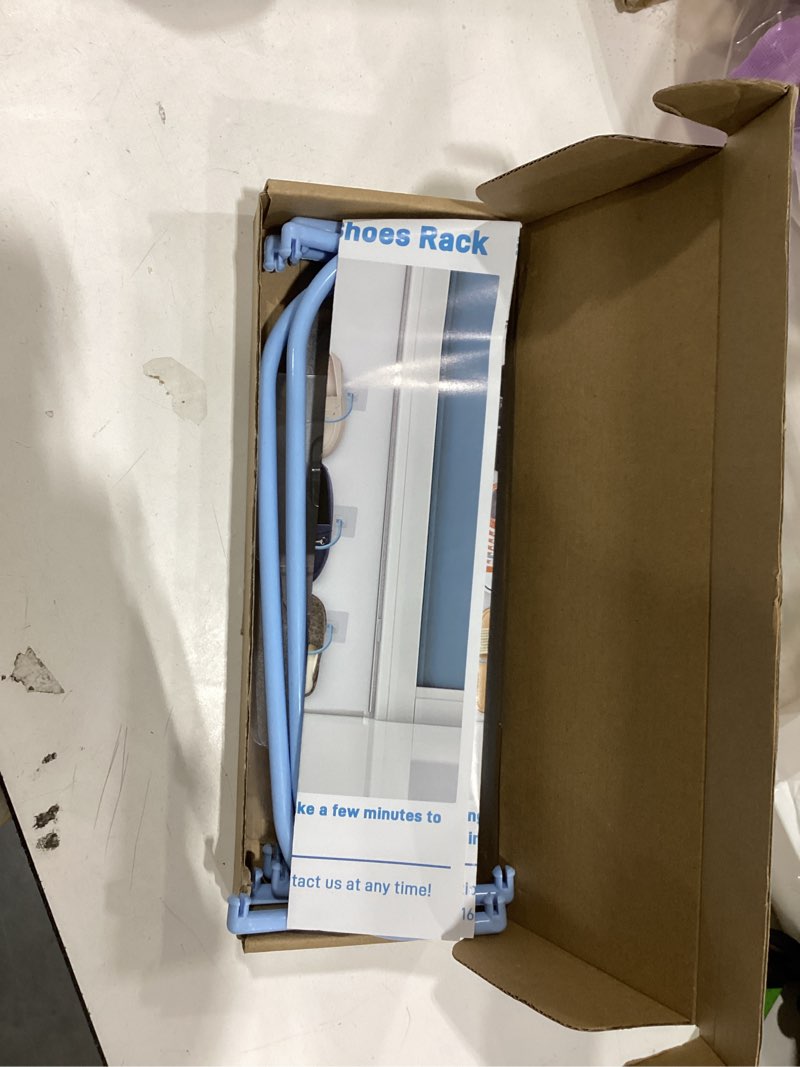 Condition photo showing Good Condition for 6 Pack Wall Mounted Shoe Rack with Sticky Hanging Strips, Wall Shoe Rack for RV camper, Small Space Shoes Holder for Door Shoes organizer Shelf No Drilling