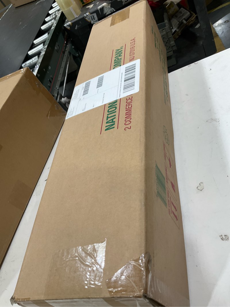 Condition photo showing New/Like New for national tree company 9 ft pre-lit crestwood spruce artificial christmas garland, christmas decoration with glitter, pinecones, red berries, 50 clear lights, 180 tips, green plug in tree