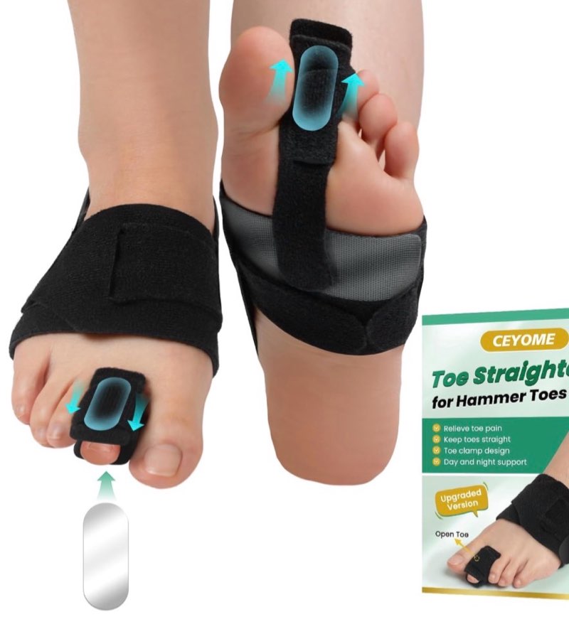 JNATER Hammer Toe Straightener - Non-Slip Hammer Toe Corrector for Women & Men, Adjustable Toe Splin