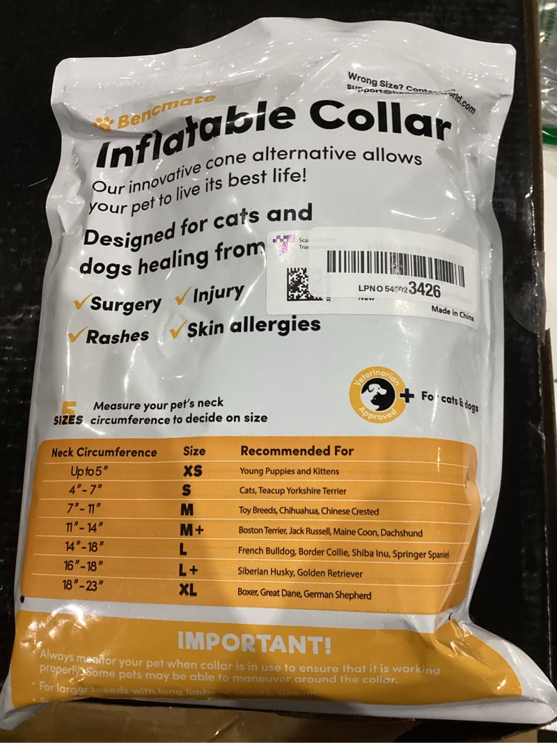 Condition photo showing Good Condition for bencmate inflatable dog cone collar alternative, soft dog cone for small medium large dogs and cats, neck recovery ecollar donut collar after surgery (xlarge, heartshape) heart shape x-large [neck:18"-21"]
