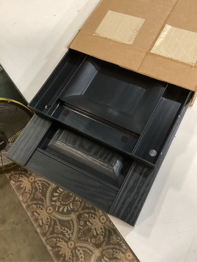 Condition photo showing New/Like New for ekena millwork lifetime vinyl lp2s12x03900bl standard two equal panel vinyls, raised panel vinyl shutters, w/installation shutter-lok's & matching screws (per pair), 12"w x 39"h, black 12-in. w x 39-in. h 002 - black