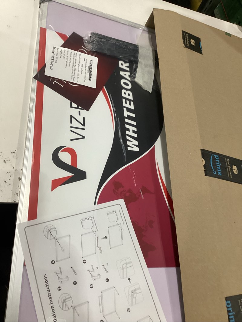 Condition photo showing Good Condition for viz-pro dry erase board/whiteboard, 36 x 24 inches, wall mounted board for school office and home 36"w x 24"h