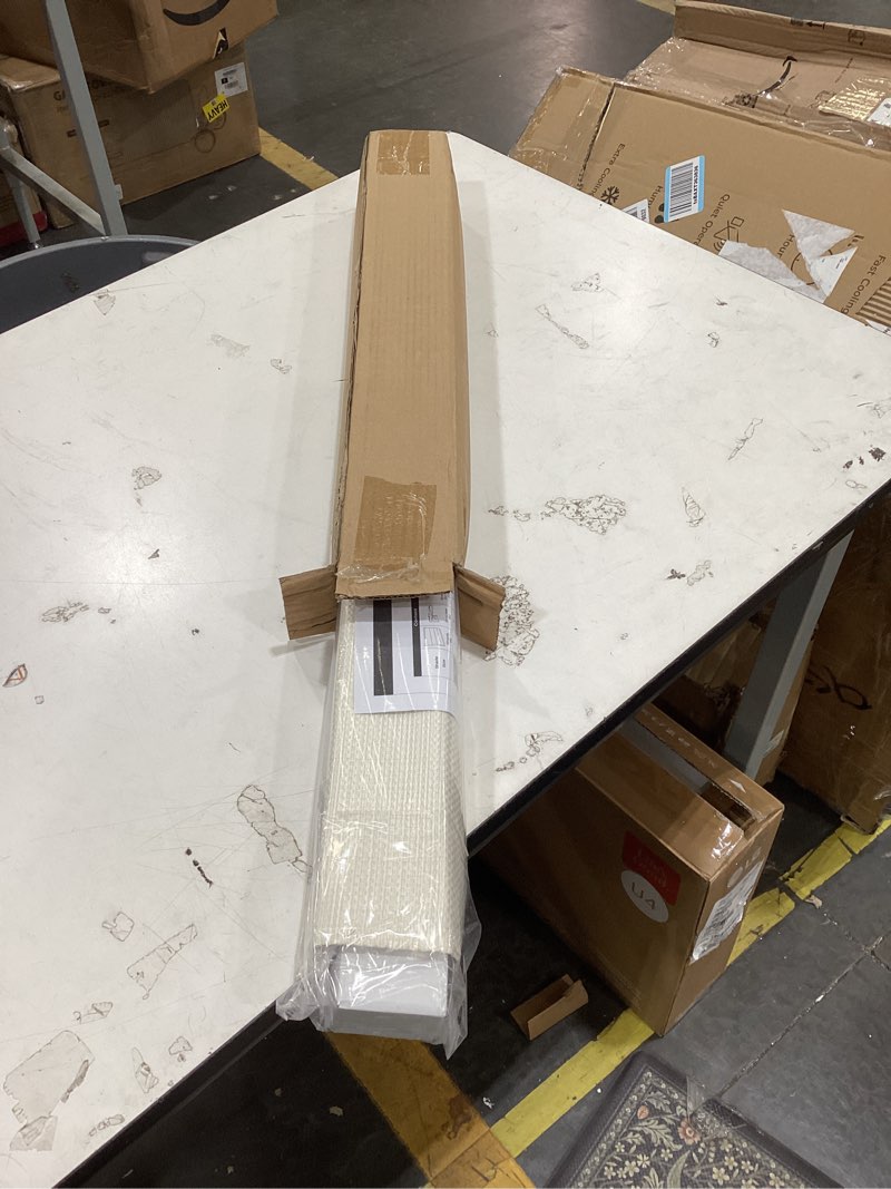 Condition photo showing New/Like New for madison park galen cordless roman shade, 23"w x 64"h, sheen ivory – room darkening, thermal insulated, energy efficient window blind with subtle sheen basketweave fabric for privacy room darkening basketweave sheen ivory 23"w x 64"h