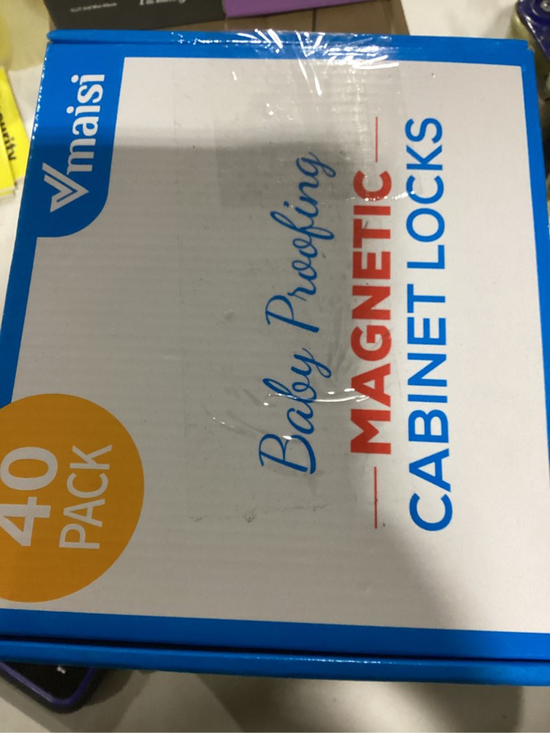 Condition photo showing New/Like New for Vmaisi Adhesive Magnetic Locks for Cabinets & Drawers (40 Locks and 4 Keys)