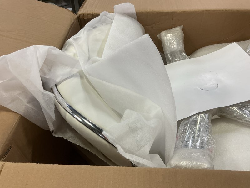 Condition photo showing Good Condition for pedicure chair for nail tech,adjustable height, hourglass type ergonomic back support rolling swivel stool,pedicure stool for feet perfect for massage and salon office facial spa medical tatoo(white) 1 white