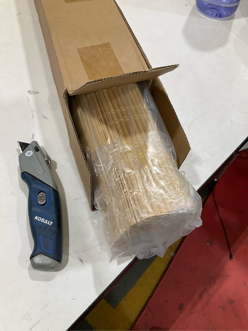 Condition photo showing Good Condition for lazblinds no tools no drill cordless bamboo roman shades, light filtering window treatment, roll up bamboo blinds for window 30'' w x 64'' h, ceylon natural ceylon natural 30'' w x 64'' h