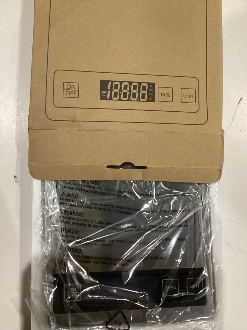 Condition photo showing As Is for Nicewell Food Scale, 22lb Digital Kitchen Scale Weight Grams and oz for Cooking Baking, 1g/0.1oz Precise Graduation, Stainless Steel and Tempered Glass (Ash Silver)