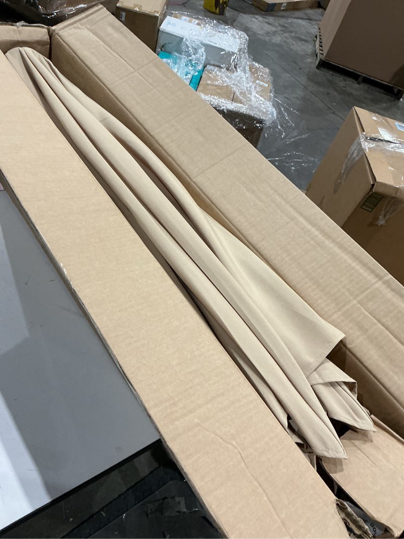 Condition photo showing Good Condition for phi villa 13ft large patio umbrella double-sided twin outdoor market umbrella with crank, beige