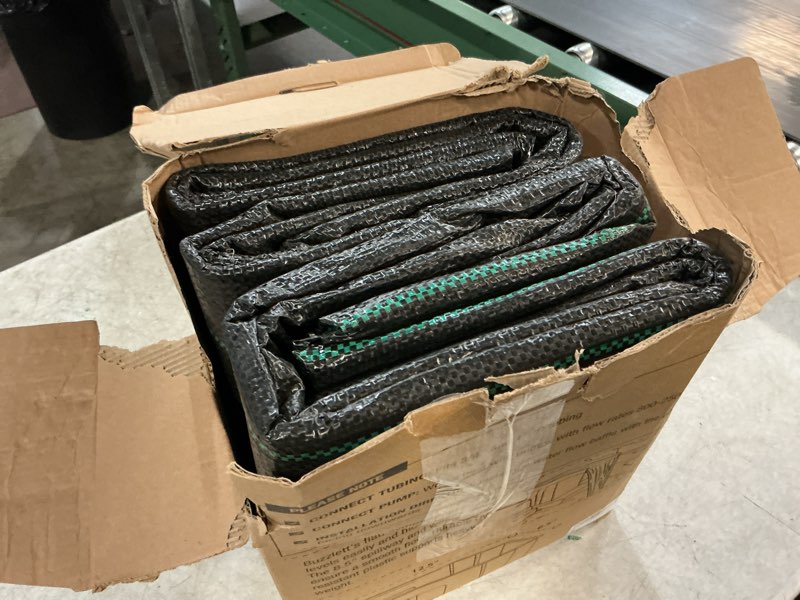 Condition photo showing Good Condition for buzzlett waterfall spillway with 8 inch wide weir, smooth flow pond waterfall box, easy installation, durable construction, long-lasting for outdoor, ideal for gardens, pond water features and streams