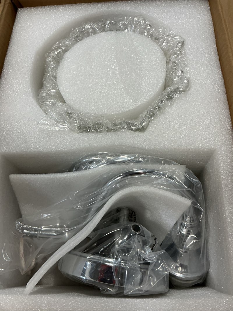 Condition photo showing New/Like New for brushed chrome 3-light bathroom vanity light with floral clear glass shades, modern wall mount lighting for bathroom, dressing table 3-light chrome