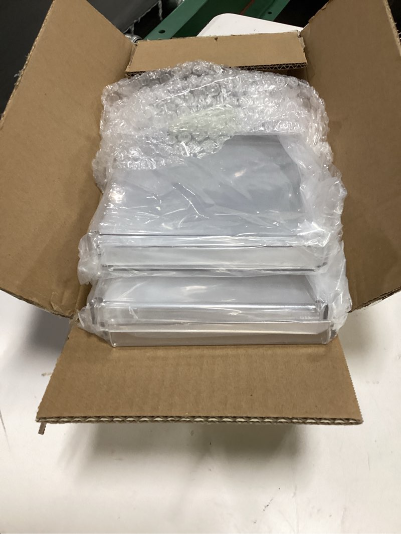 Condition photo showing Good Condition for yalikop 4 pcs slatwall shelves clear acrylic slatwall shelves organizer wall mounted hanging accessories plastic panel display shelf for retail store boutique garage home(fenced style,14 x 6 inch) 14 x 6 inch fenced style