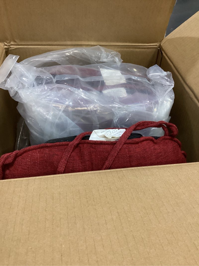 Condition photo showing Good Condition for ipynbap chair cushions for dining chairs set of 6, red kitchen chair cushions, chair pads with ties and non slip backing, christmas room decor, tufted memory foam seat cushion 6 pack, 15.5"x15.5"x4" 15.5" x 15.5" x 4" red 6