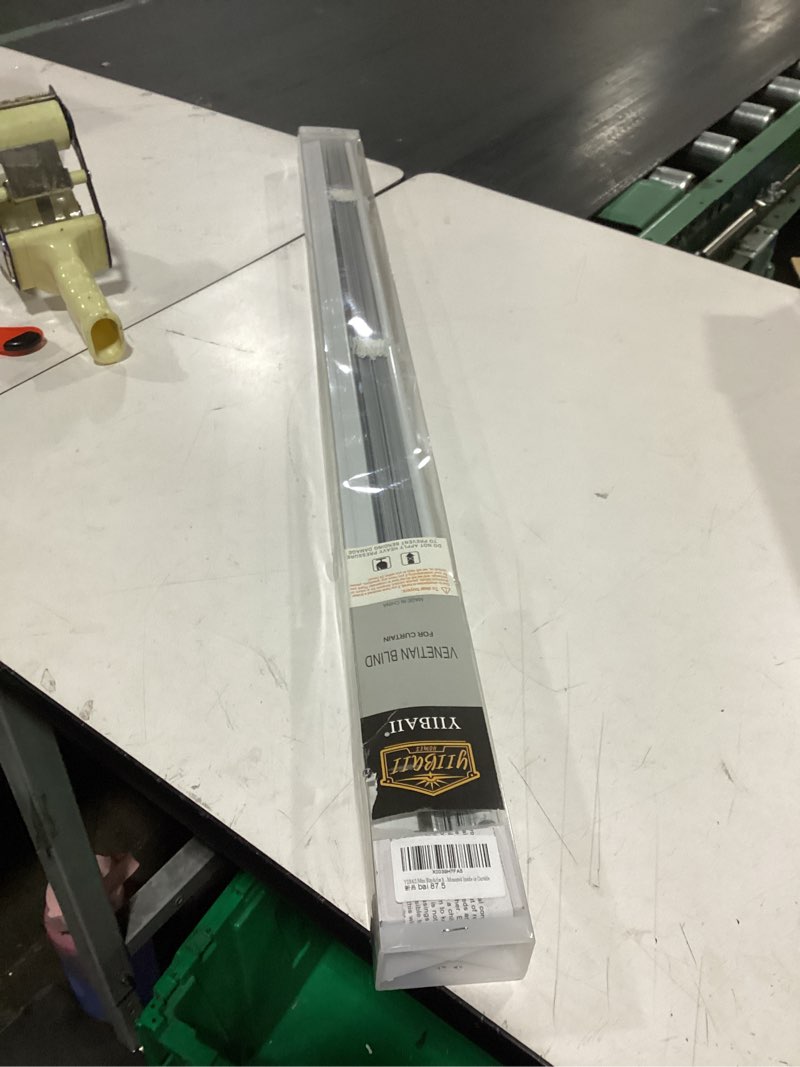 Condition photo showing Good Condition for yiibaii mini blinds suitable for 35" w x 64" h windows 1" aluminum horizontal venetian blinds darkening with rope and pole can mounted inside or outside white 35"w x 64"h