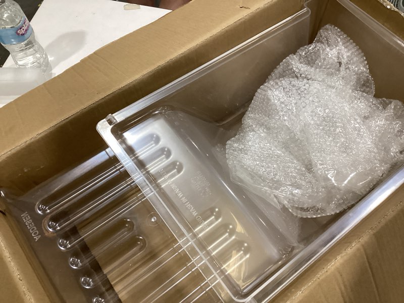 Condition photo showing As Is for [2 pack] 240337103 refrigerator crisper drawer replacement compatible with frigidaire kenmore refrigerator drawer replacement, frigidaire drawer replacement for ap2115741, 240337100, 240337102