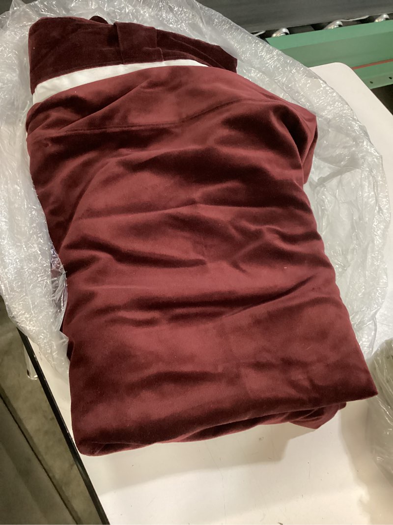 Condition photo showing Good Condition for quince cotton velvet blackut curtain red  48”x84” 1panel