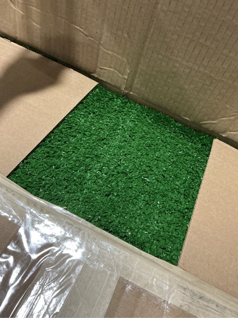 Condition photo showing New/Like New for garland rug artificial grass 12 ft. x 12 ft. large indoor/outdoor area rug green -lush green, durable, and low-maintenance for patios, lawns, and more green 12' x 12' (square)