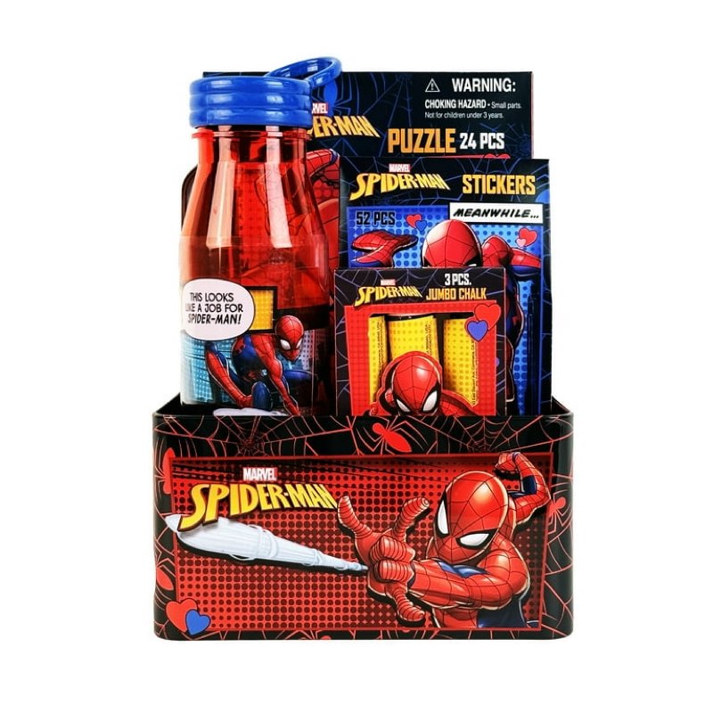 spiderman tin valentines gift set