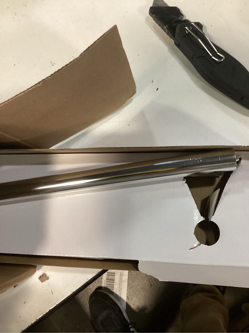 Condition photo showing As Is for moen preston collection chrome 18-inch single wall mounted bathroom towel bar, dn8418ch chrome 18 inch 18" towel bar