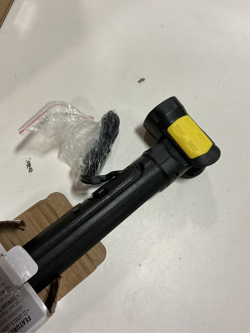Condition photo showing Good Condition for work light?auto on/off? 3000lm led work light 5200mah under hood working light with hooks, portable magnetic rechargeable cordless job site lighting for mechanic/car repairing/garage-yellow