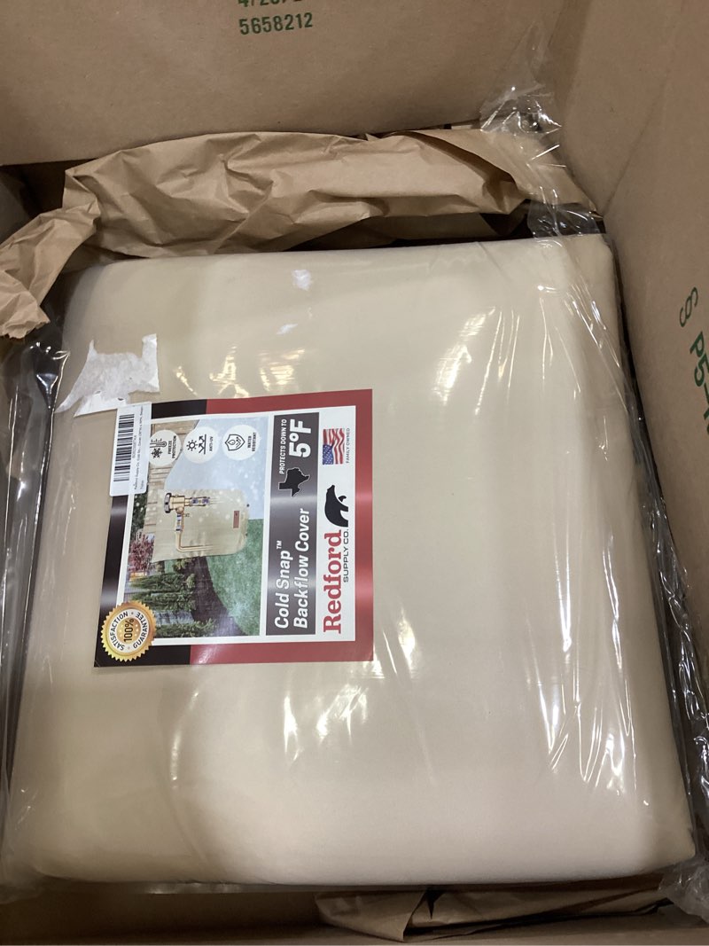 Condition photo showing Good Condition for backflow preventer cover insulated (5?f) with thicker 7 layers fabric - 16" w x 20" h with aluminum foil backflow cover for winter pipe freeze protection - sprinkler covers for outside khaki 16"w × 20"h