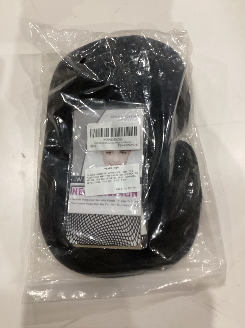 Condition photo showing As Is for GNIMEMGIL Long Black Cosplay Wig With Bun,Synthetic Hair Bride Wigs For Costumes,Halloween Costume Lydia Wigs For Women Black Lydia