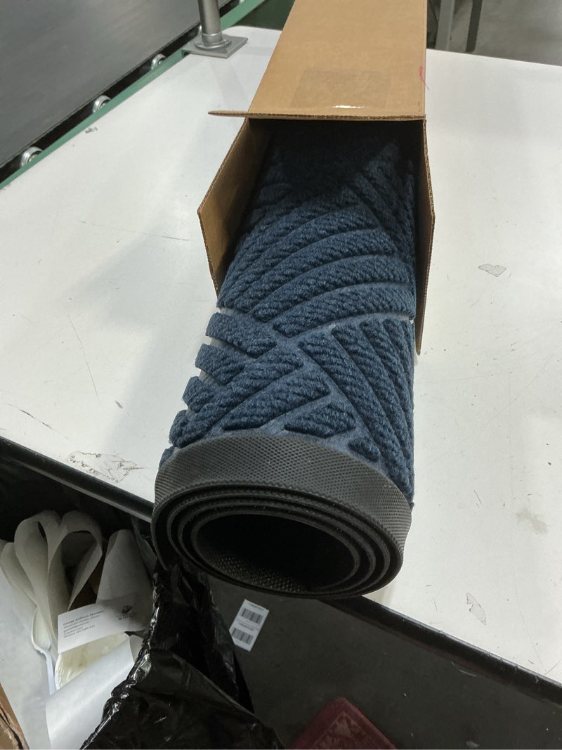 Condition photo showing Good Condition for Yimobra Front Door Mat Outdoor Indoor, 29.5x17 All-Season Waterproof Welcome Mat, All-Weather Outside Entrance Mat, Non-Slip Patio Porch Doormat, Low Profile, Fade Resistant, Blue 29.5x17 Inch Blue