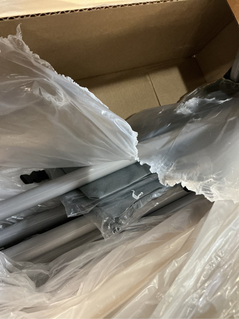 Condition photo showing As Is for FUNLIO Foldable Swing Stand for Kids with 4 Sandbags, Heavy Duty Metal A-Frame Indoor/Outdoor for Backyard, Suitable Most Toddler/Baby Jumper/Hammock Chair - Grey Gray