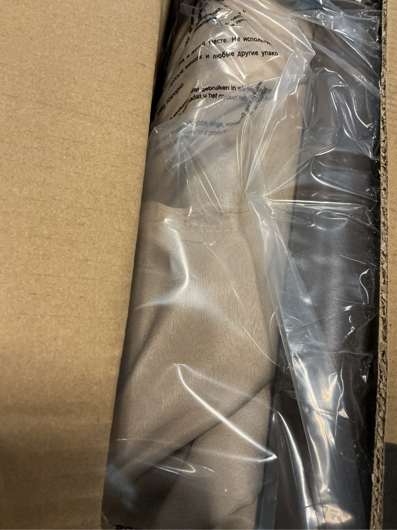 Condition photo showing New/Like New for jearey 6.5x10 ft rectangular patio umbrellas rectangle outdoor umbrella with push button tilt and crank, market table umbrella 6 sturdy ribs uv protection for poolside garden backyard deck, beige 6.5x10ft beige