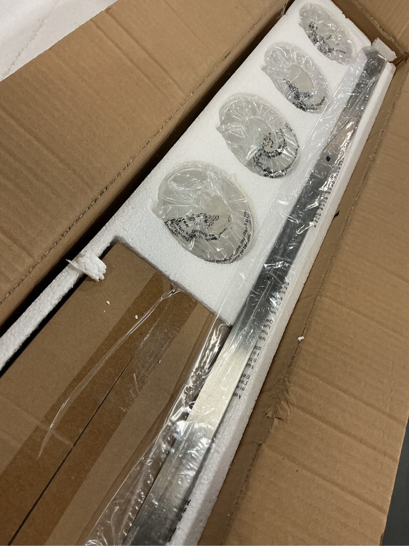 Condition photo showing Good Condition for Espird Bathroom Lighting Fixtures, 4-Light Bathroom Vanity Lights Over Mirror, Brushed Nickel Vanity Light with Glass Shade, Modern Vanity Lighting Fixtures for Bathroom, Bedroom, Hallway Brushed Nickel 4 light