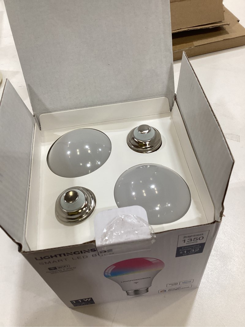 Condition photo showing Good Condition for Lightinginside Smart Light Bulbs 100W Equiv., 1350LM 11W Smart Bulb Works with Alexa/Google Home/Smart Life, A19 E26 RGBCW Color Changing, No Hub Required, 2.4G WiFi Bluetooth Bulb, ETL Listed, 4PCS 4 Count (Pack of 1) 100w Equivalent