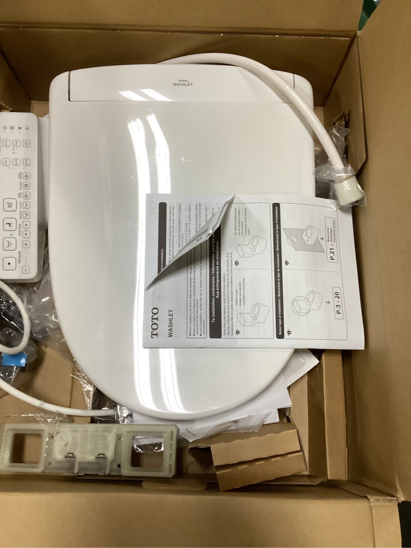 Condition photo showing Good Condition for toto® washlet® s2 electronic bidet toilet seat with instantaneous water heating, premist and ewater+ wand cleaning, round, cotton white - sw3345#01