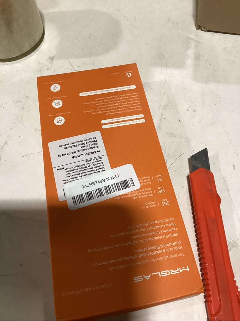 Condition photo showing Good Condition for mrglas top 9h+ glass 2+2 packs for iphone 17 pro screen protector with camera lens protector [zero bubble, auto-dust removal] [10x military protection] 17 pro 6.3'' tempered glass full edge coverage