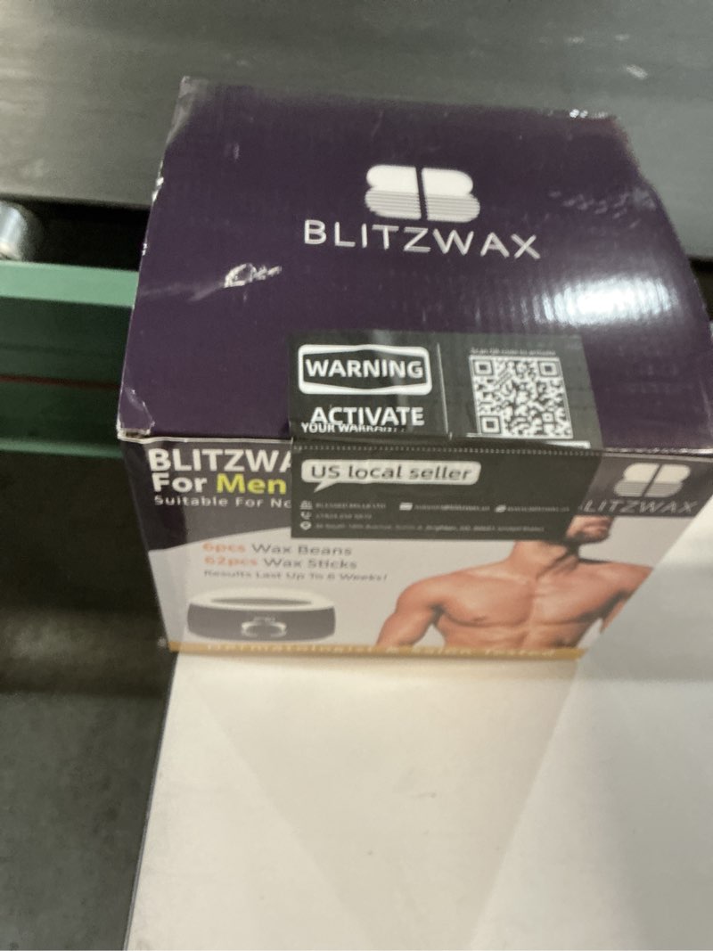 Condition photo showing New/Like New for BLITZWAX Back and Nose Waxing Kit for Men, Hard Wax Warmer for Brazilian, Body and Face, At Home Hair Removal Kit, Beginner Friendly, Quick Heating, 93 Accessories, Royal Blue