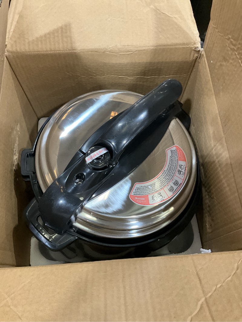 Condition photo showing As Is for 10-in-1 electric pressure cooker 6qt, 1050w programmable multi cooker, slow cooker rice cooker black
