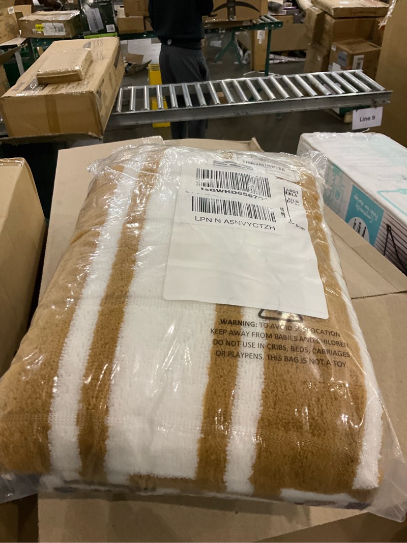 FOREIGN PUNKS Thin Microfiber Striped Bath Beach Towel - Multi, 52X25 - Quick Dry, Super Absorbent, 