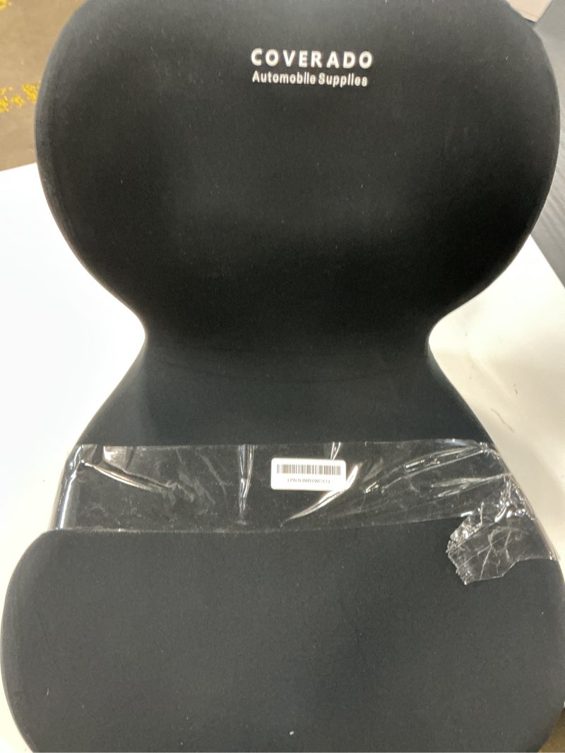 Condition photo showing As Is for coverado car seat cushion and lumbar support pillow one piece, memory foam ergonomic back support driving seat cushion for back pain, non-slip washable cushion for car, driver, office 1 peice black