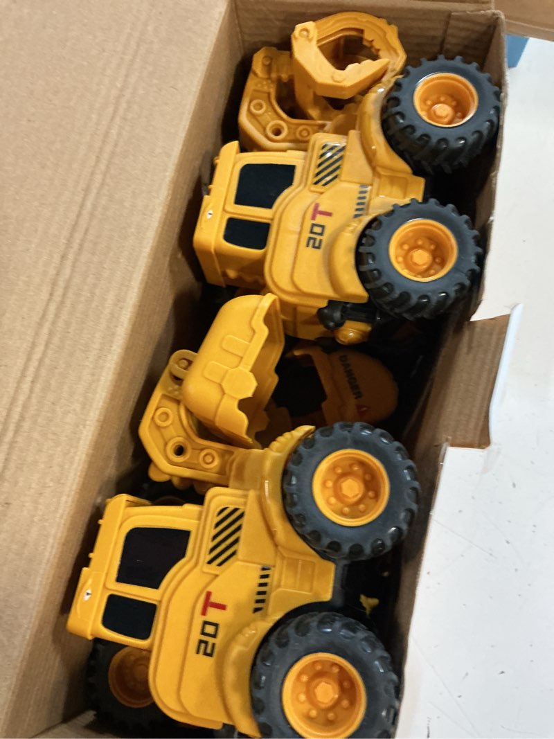 Condition photo showing New/Like New for olbyefly construction toys for 2 3 4 5 6 + year old boys kids toddlers girls, sandbox excavator toy trucks construction truck toys vehicles bulldozer road roller toy christmas birthday gifts for boys