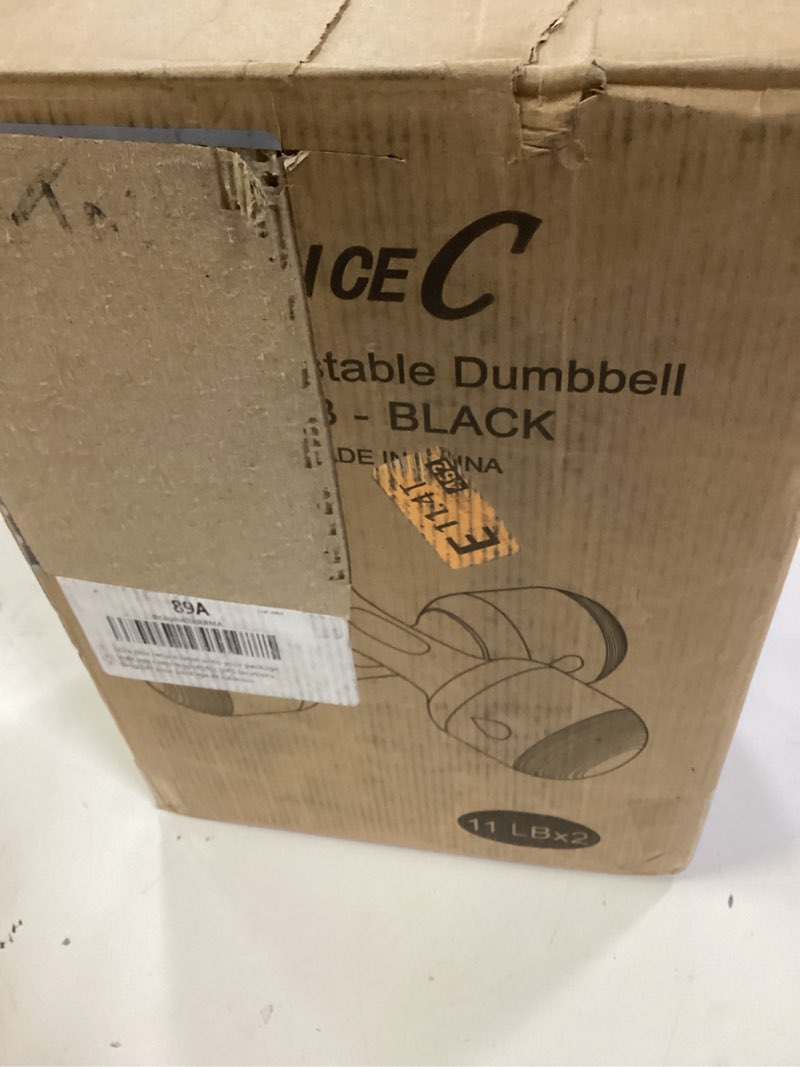 Condition photo showing New/Like New for nice c adjustable dumbbells weights, neoprene all-in-1 options, non-slip, all-purpose, home, gym, office black purple 11lb pair
