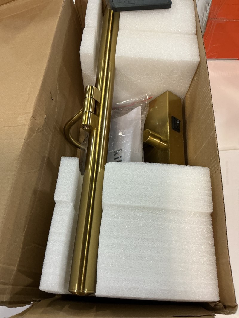 Condition photo showing Good Condition for 16"picture light for wall battery operated art lights for painting brass wireless led picture lighting 3cct dimmable gold art light gallery lighting for wall gallery lighting portrait artwork 16in gold