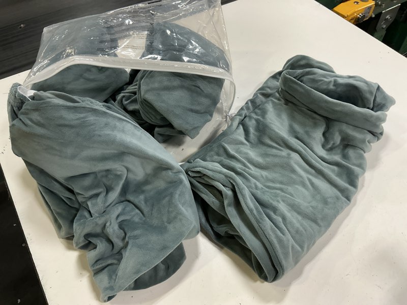 Condition photo showing Good Condition for h.versailtex velvet dining chair covers stretch chair covers for dining room set of 4 parson chair slipcovers chair protectors covers dining, soft thick solid velvet fabric washable, stone blue 4 stone blue