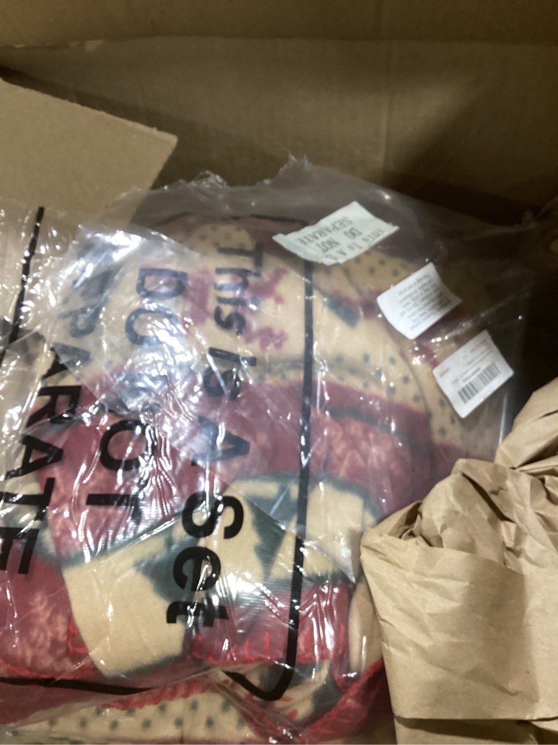 Condition photo showing New/Like New for Preboun 24 Pack Bulk Christmas Soft Fleece Blankets 50 x 60 Inch Bulk Warm Lightweight Fleece Throw Blankets for Pet Bed Sofa Couch Office Wedding Gifts Travel (Chic Design) 24 Chic Design