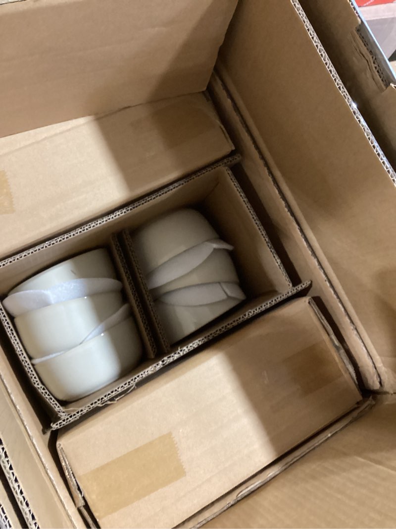 Condition photo showing Good Condition for AmorArc Stoneware Dinnerware Sets,Round Reactive Glaze Plates and Bowls Set,Highly Scratch Resistant | Dishwasher & Microwave Safe,Dishes Service for 6 (18pc) Pearled Ivory Service for 6