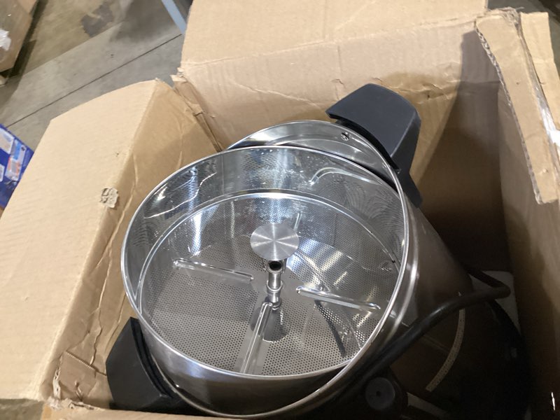 Condition photo showing As Is for sybo sr-cp-50b commercial grade stainless steel percolate coffee maker hot water urn for catering, 50-cup 8 l, metallic 8l metallic