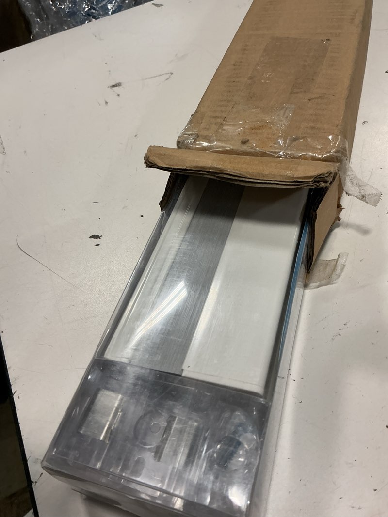 Condition photo showing Good Condition for CALYX INTERIORS Faux Wood Blinds with Classic Valance, 2" Slat, 34.5" W x 36" H, Room Darkening Shade for Windows and Doors, Pure White