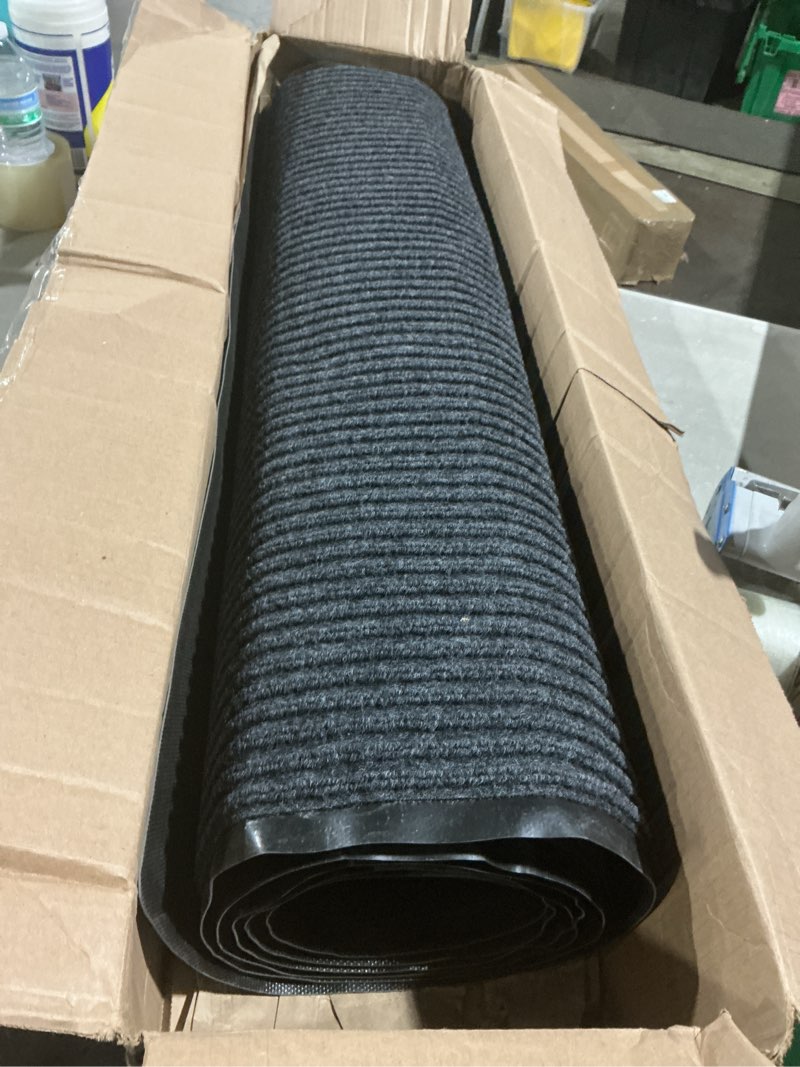 Condition photo showing Good Condition for maxmat® large rubber doormat - heavy duty, commercial grade, waterproof, low-profile, easy to clean floormat (4 x 6 feet, grey, mxm-rib0046gy) 6' x 4' (mud trapper) grey