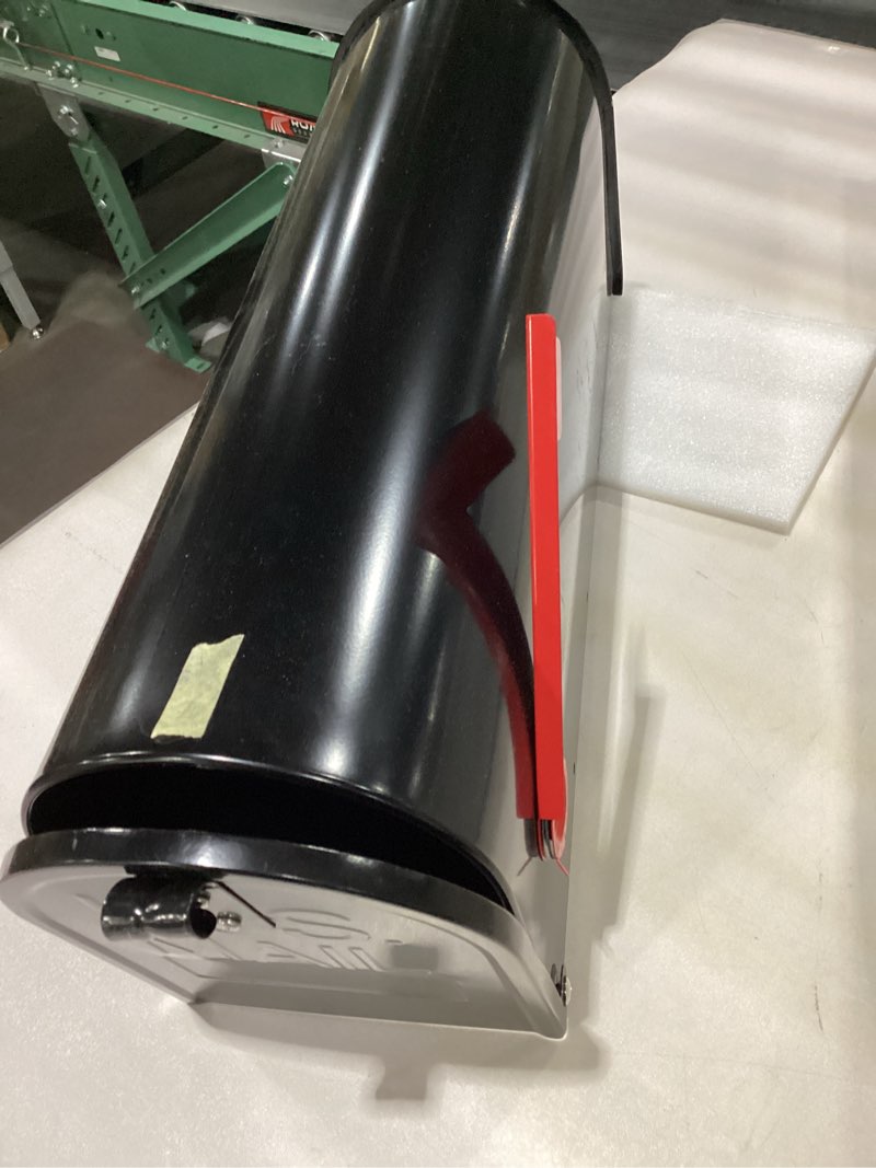 Condition photo showing Good Condition for Black Metal Mailbox, Galvanized Steel Outside Mailboxes, Standard Medium Capacity, 20 x 8.7 x 6.7 Inches
