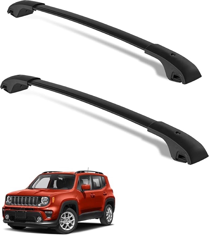 Cross Bars Roof Racks Compatible for 2015-2021 Jeep Renegade, Aluminum Luggage Crossbars Cargo Rooftop Bag Carrier Carrying Bike Kayak Canoe