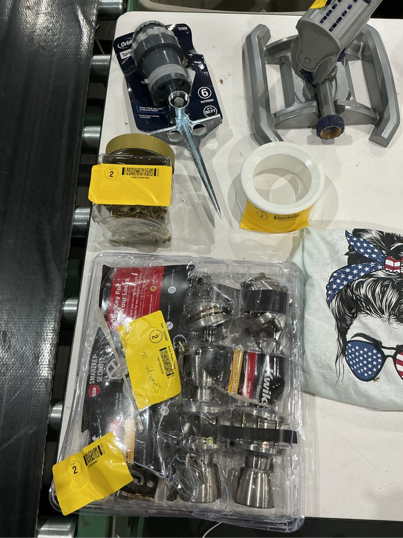 Condition photo showing As Is for assorted home improvement lot (small tools, screw, home accessories, etc.)