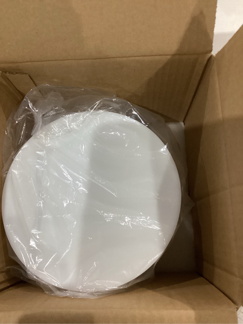 Condition photo showing Good Condition for 3pcs buffet risers, food risers for buffet table, display stand shelf for party catering dessert jewelry collectibles , 3different size white acrylic round boxes nesting risers food display with hollow bottoms circle 3 pcs